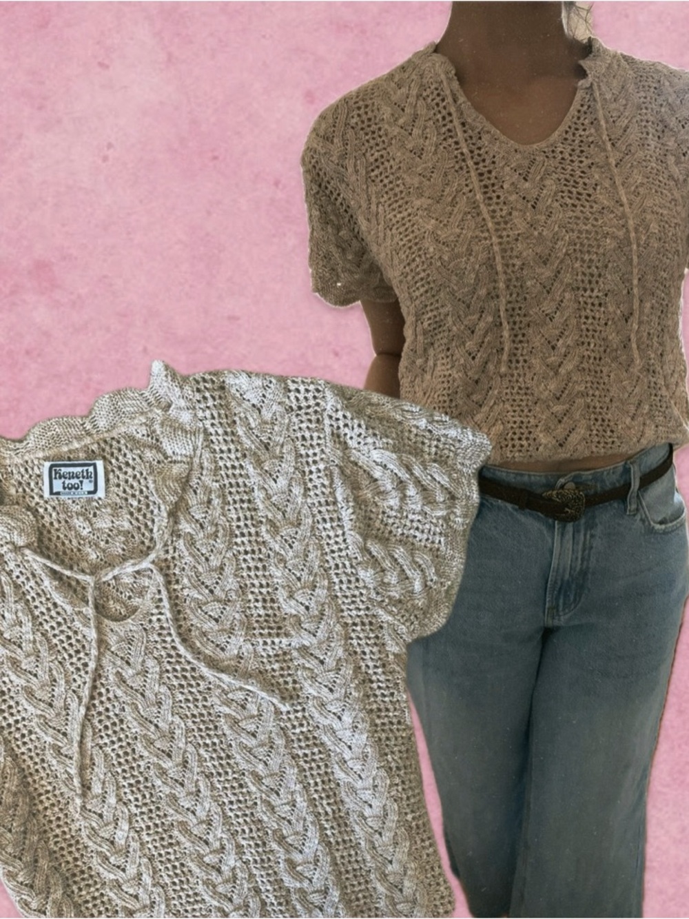 Vintage Keneth Too! Crochet Knit Top
